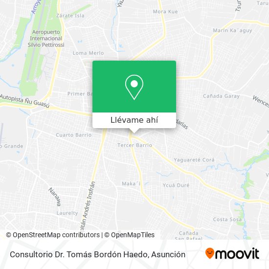 Mapa de Consultorio Dr. Tomás Bordón Haedo