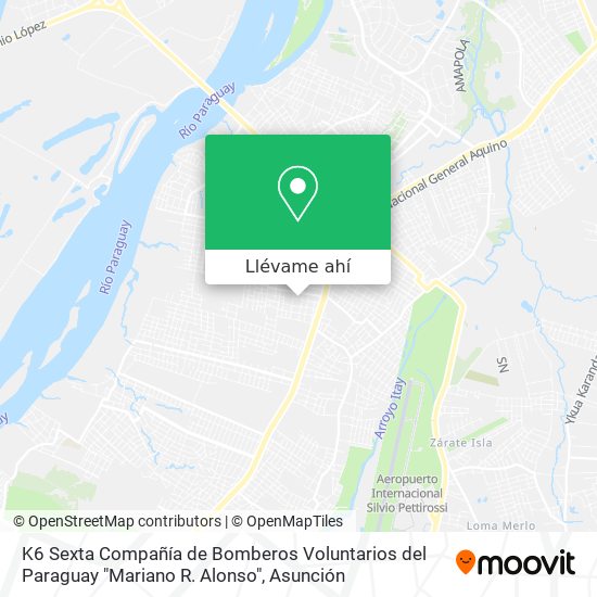 Mapa de K6 Sexta Compañía de Bomberos Voluntarios del Paraguay "Mariano R. Alonso"
