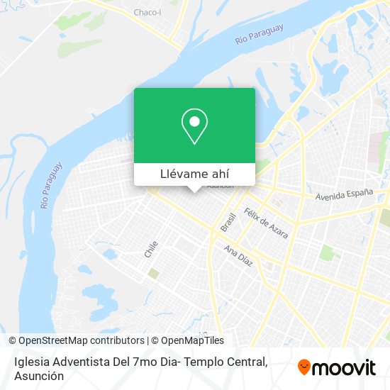 Mapa de Iglesia Adventista Del 7mo Dia- Templo Central