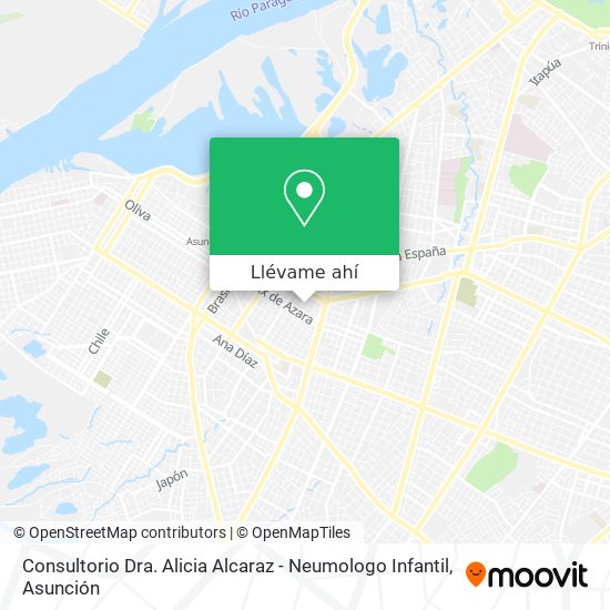 Mapa de Consultorio Dra. Alicia Alcaraz - Neumologo Infantil