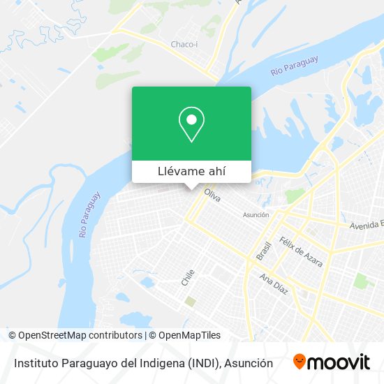 Mapa de Instituto Paraguayo del Indigena (INDI)