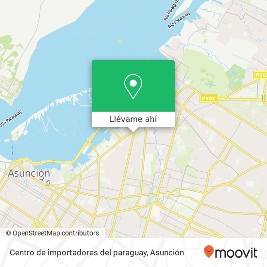 Mapa de Centro de importadores del paraguay