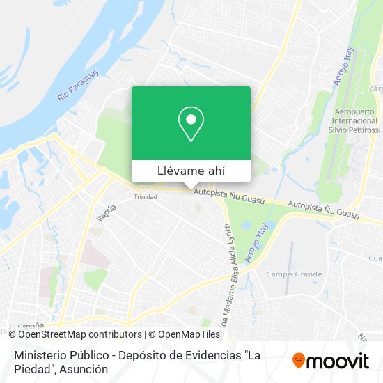 Mapa de Ministerio Público - Depósito de Evidencias "La Piedad"