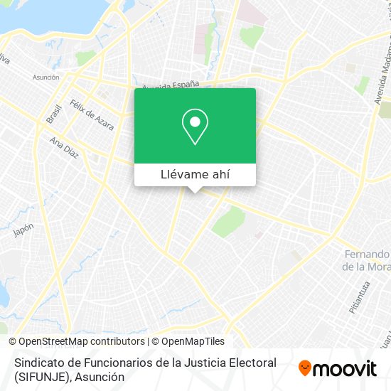 Mapa de Sindicato de Funcionarios de la Justicia Electoral (SIFUNJE)