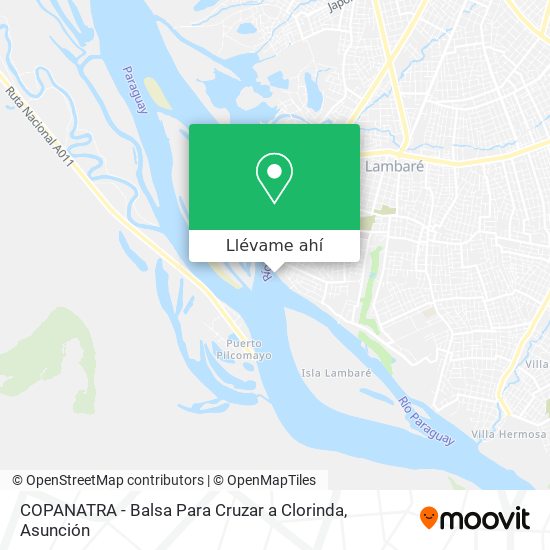 Mapa de COPANATRA - Balsa Para Cruzar a Clorinda