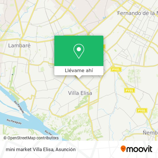 Mapa de mini market Villa Elisa