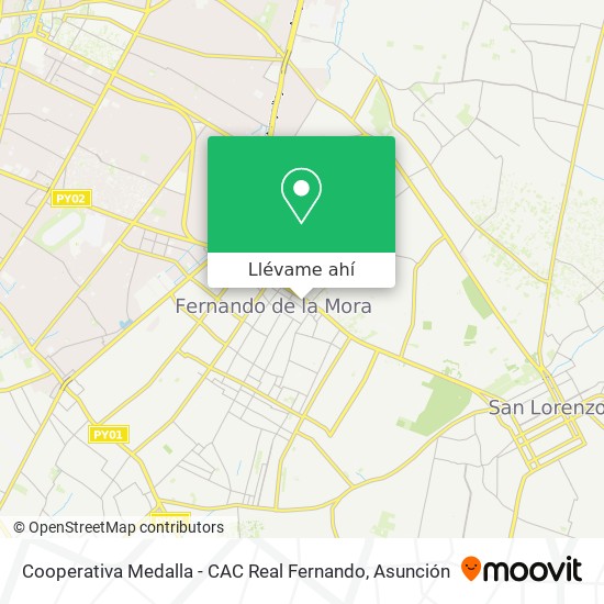 Mapa de Cooperativa Medalla - CAC Real Fernando