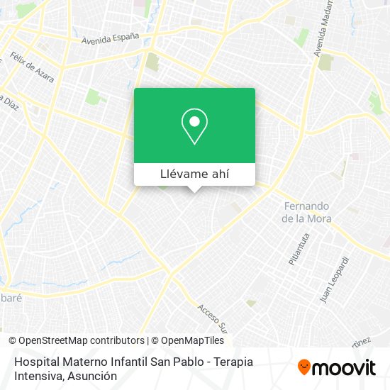 Mapa de Hospital Materno Infantil San Pablo - Terapia Intensiva