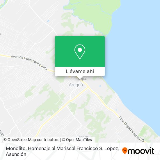 Mapa de Monolito. Homenaje al Mariscal Francisco S. Lopez
