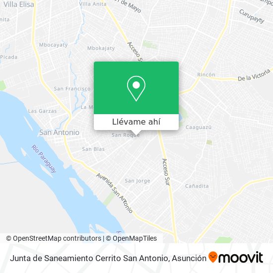 Mapa de Junta de Saneamiento Cerrito San Antonio