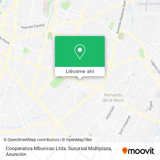 Mapa de Cooperativa Mburicao Ltda. Sucursal Multiplaza