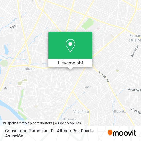 Mapa de Consultorio Particular  - Dr. Alfredo Roa Duarte
