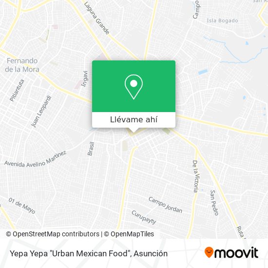 Mapa de Yepa Yepa "Urban Mexican Food"