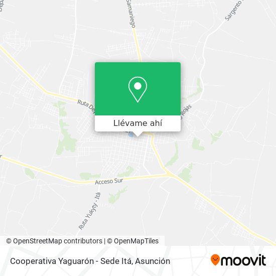 Mapa de Cooperativa Yaguarón - Sede Itá