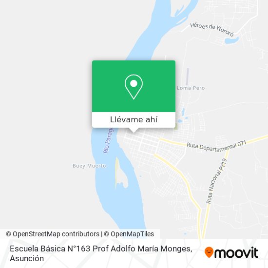 Mapa de Escuela Básica N°163 Prof Adolfo María Monges