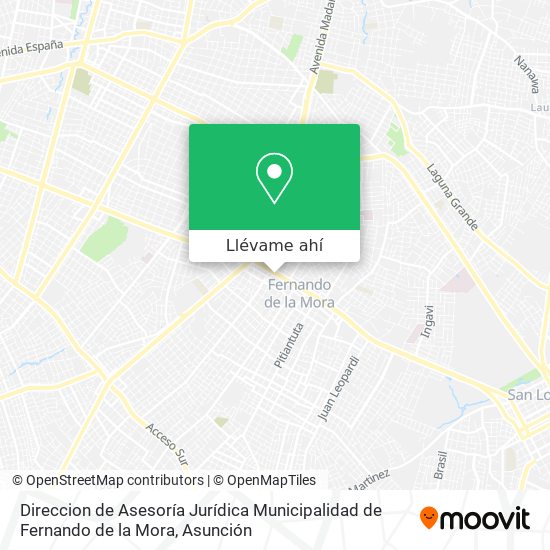 Mapa de Direccion de Asesoría Jurídica Municipalidad de Fernando de la Mora