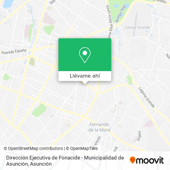 Mapa de Dirección Ejecutiva de Fonacide - Municipalidad de Asunción