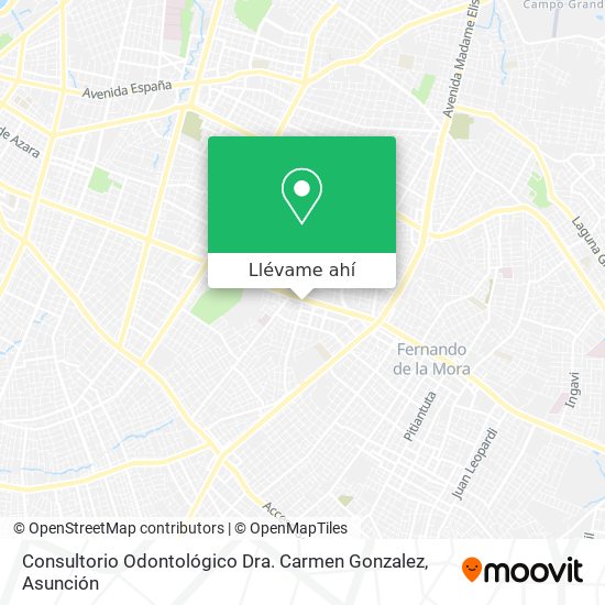 Mapa de Consultorio Odontológico Dra. Carmen Gonzalez