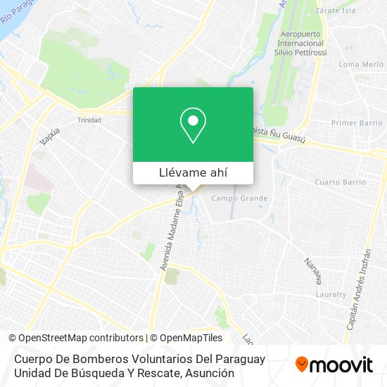Mapa de Cuerpo De Bomberos Voluntarios Del Paraguay Unidad De Búsqueda Y Rescate