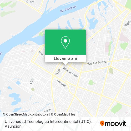Mapa de Universidad Tecnológica Intercontinental  (UTIC)