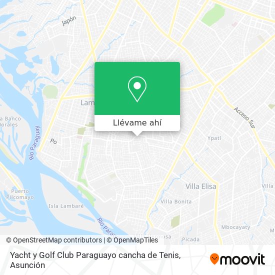 Mapa de Yacht y Golf Club Paraguayo cancha de Tenis