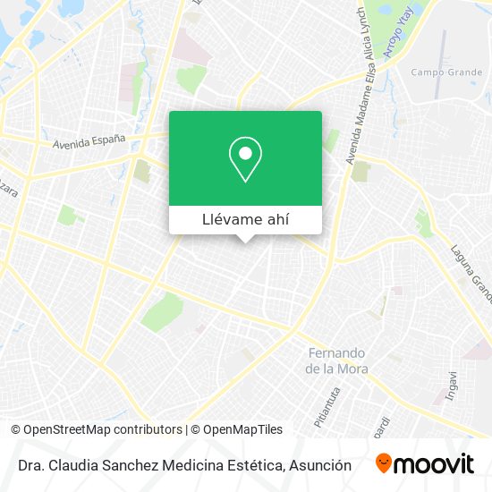 Mapa de Dra. Claudia Sanchez Medicina Estética