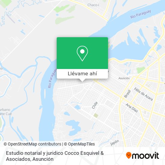 Mapa de Estudio notarial y juridico Cocco Esquivel & Asociados