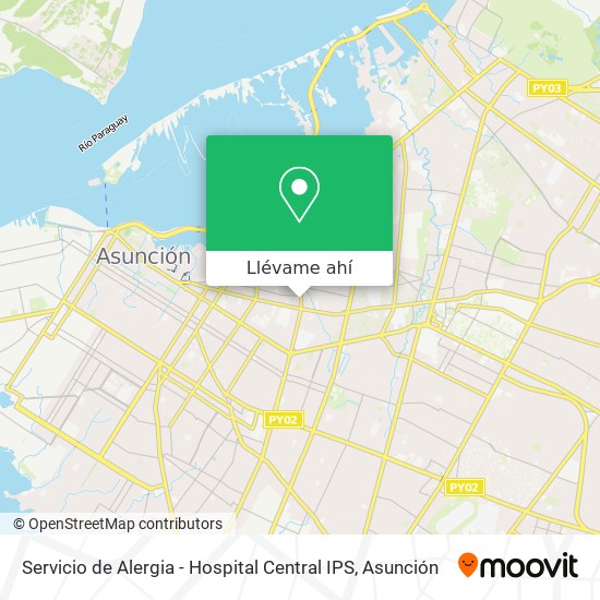 Mapa de Servicio de Alergia - Hospital Central IPS