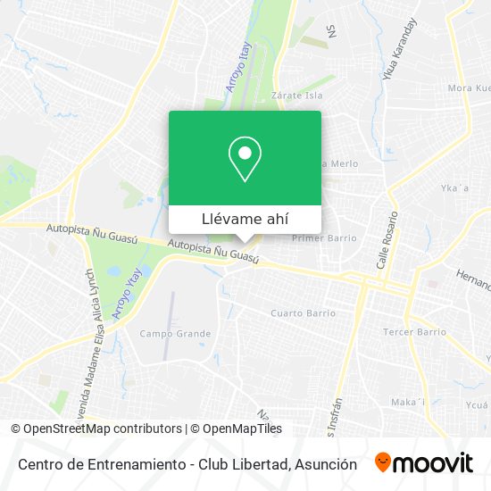 Mapa de Centro de Entrenamiento - Club Libertad