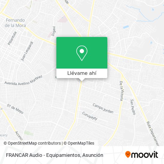 Mapa de FRANCAR Audio - Equipamientos