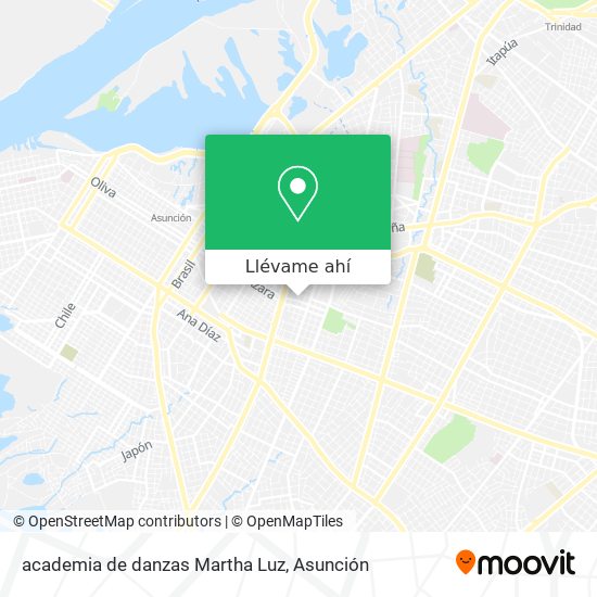 Mapa de academia de danzas Martha Luz