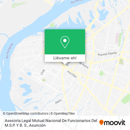 Mapa de Asesoría Legal Mutual Nacional De Funcionarios Del M.S.P. Y B. S.