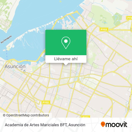 Mapa de Academia de Artes Mariciales BFT