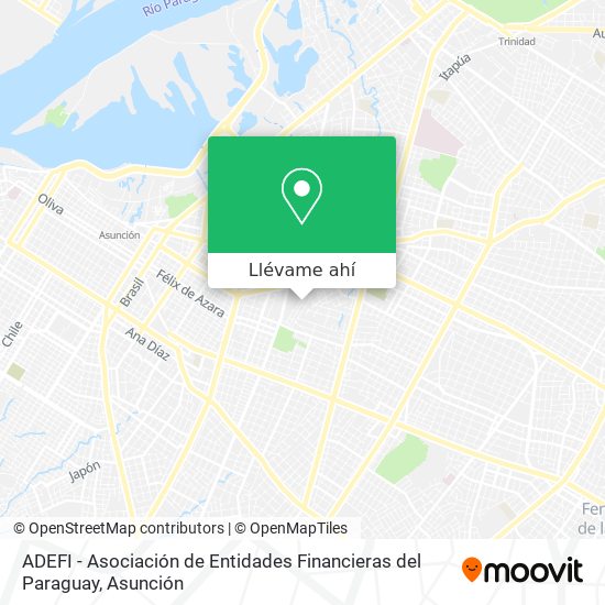 Mapa de ADEFI - Asociación de Entidades Financieras del Paraguay