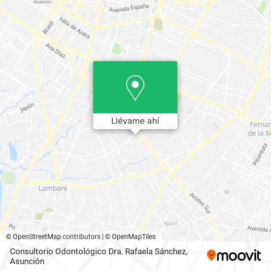 Mapa de Consultorio Odontológico Dra. Rafaela Sánchez