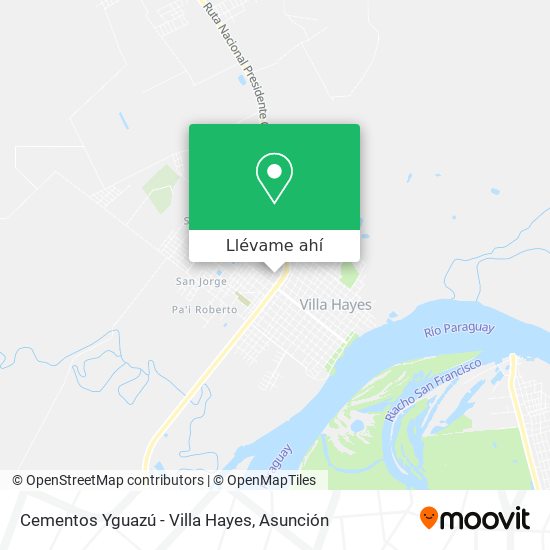 Mapa de Cementos Yguazú - Villa Hayes