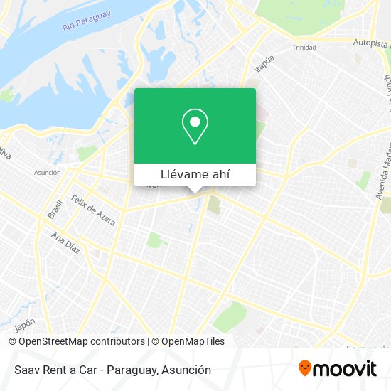 Mapa de Saav Rent a Car - Paraguay