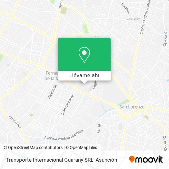 Mapa de Transporte Internacional Guarany SRL