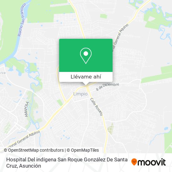 Mapa de Hospital Del indígena San Roque González De Santa Cruz