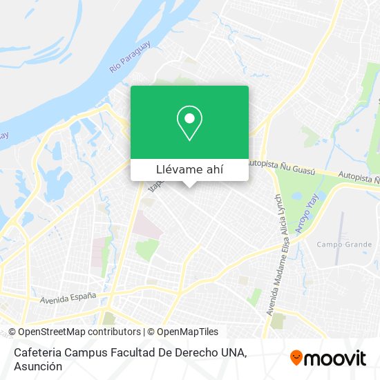 Mapa de Cafeteria Campus Facultad De Derecho UNA