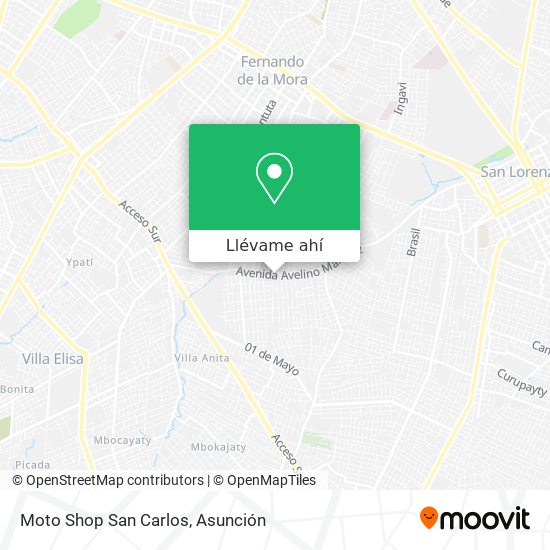 Mapa de Moto Shop San Carlos