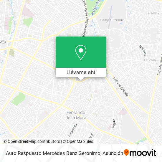 Mapa de Auto Respuesto Mercedes Benz Geronimo