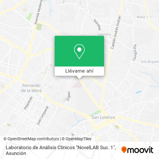 Mapa de Laboratorio de Análisis Clínicos "NovelLAB Suc. 1"