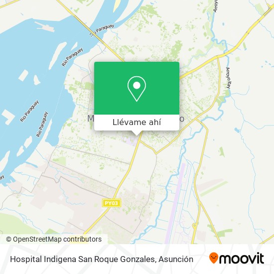Mapa de Hospital Indigena San Roque Gonzales