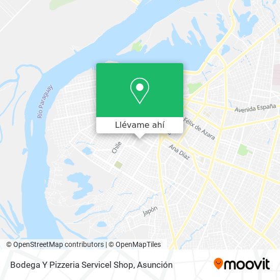 Mapa de Bodega Y Pizzeria Servicel Shop