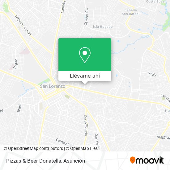 Mapa de Pizzas & Beer Donatella