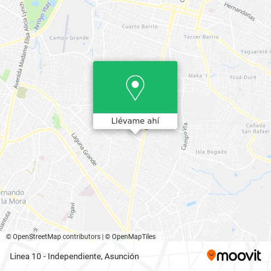 Mapa de Linea 10 - Independiente
