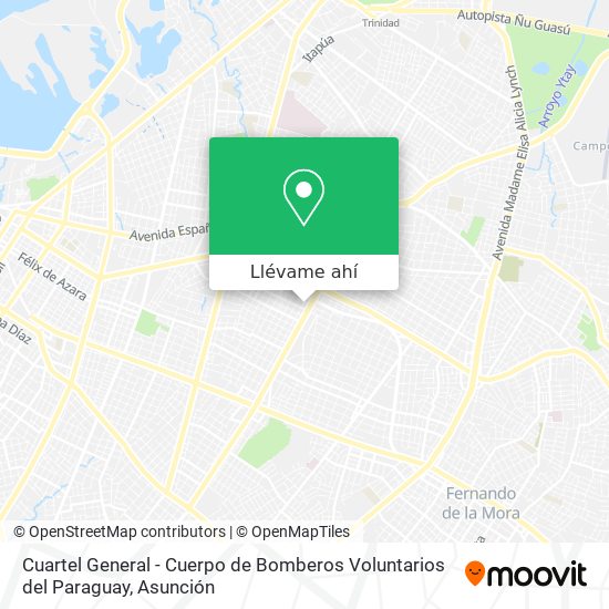 Mapa de Cuartel General - Cuerpo de Bomberos Voluntarios del Paraguay