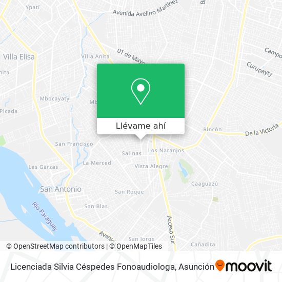 Mapa de Licenciada Silvia Céspedes Fonoaudiologa