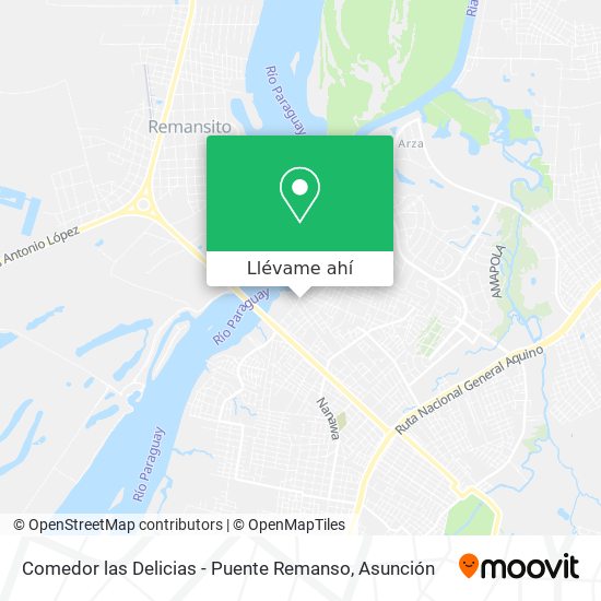 Mapa de Comedor las Delicias - Puente Remanso